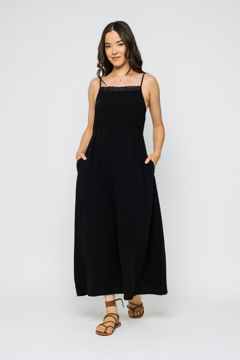 Marilyn-Eyelet Trim Sun Dress